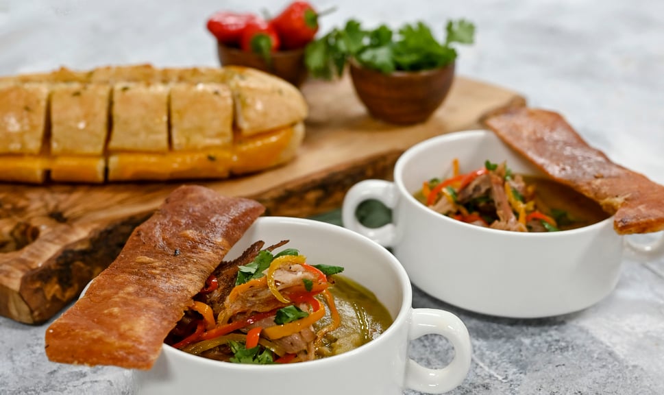 Split Pea Soup & Garlic Cheesy Cuban Bread